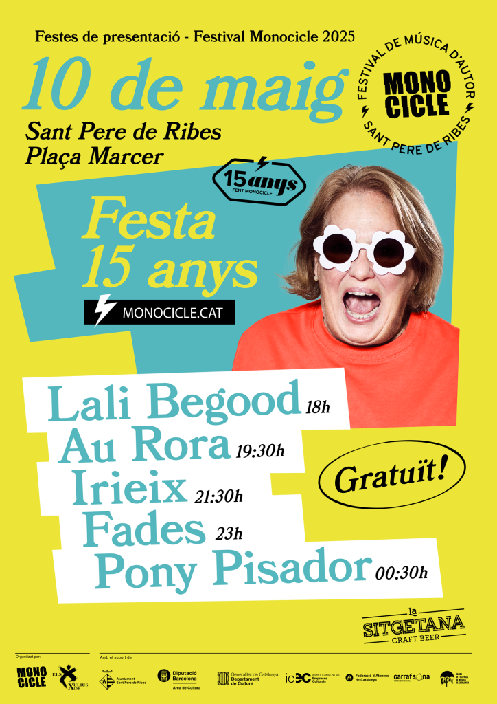 Cartell Monocicle celebració 15 anys 2025